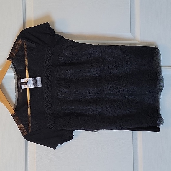 BCBGMaxAzria Lace Top - Black - Picture 1 of 6